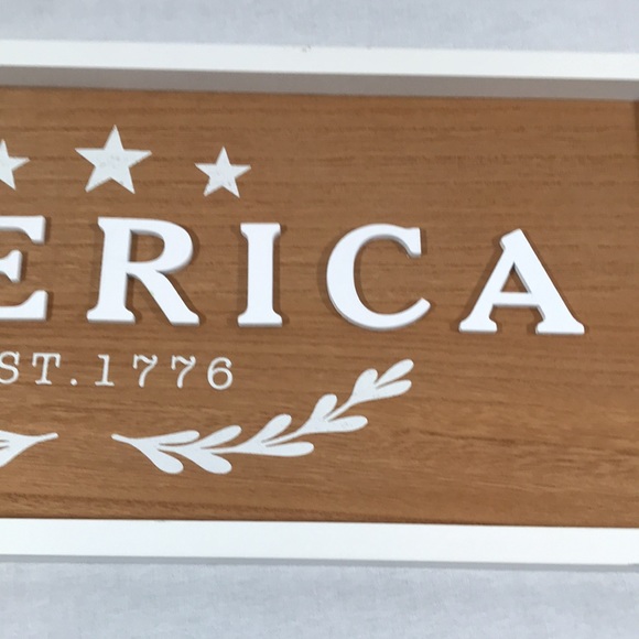 SIGN-America Est. 1776/Show Your Patriotism/Size 7-7/8”x 18-1/2”x 1-1/4”D approx - Picture 4 of 8